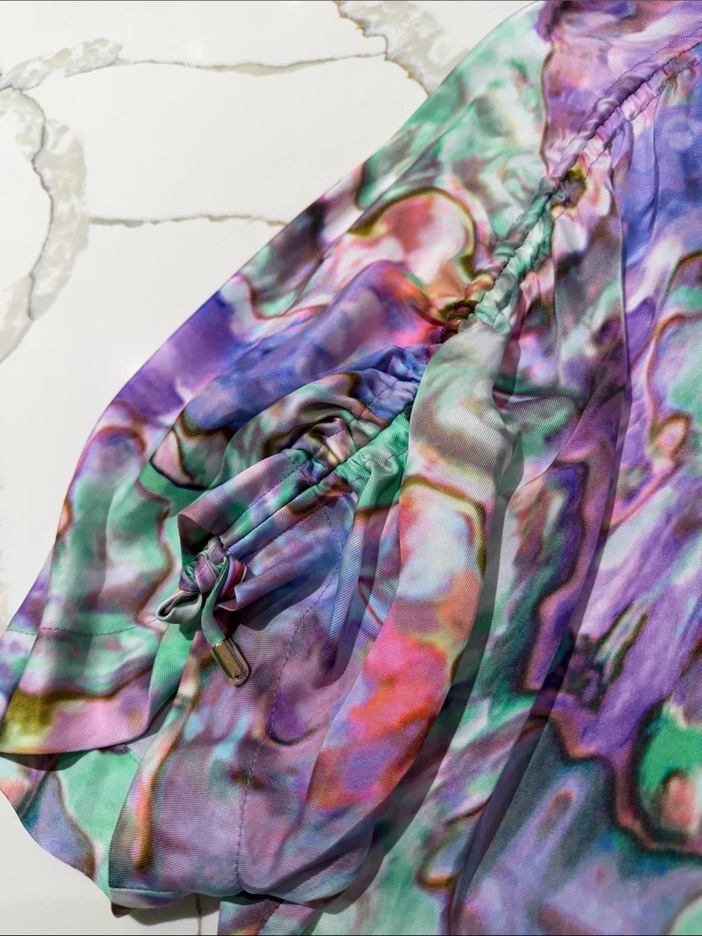 Escada Marble-Print Midi Shift Dress - Picture 6 of 13